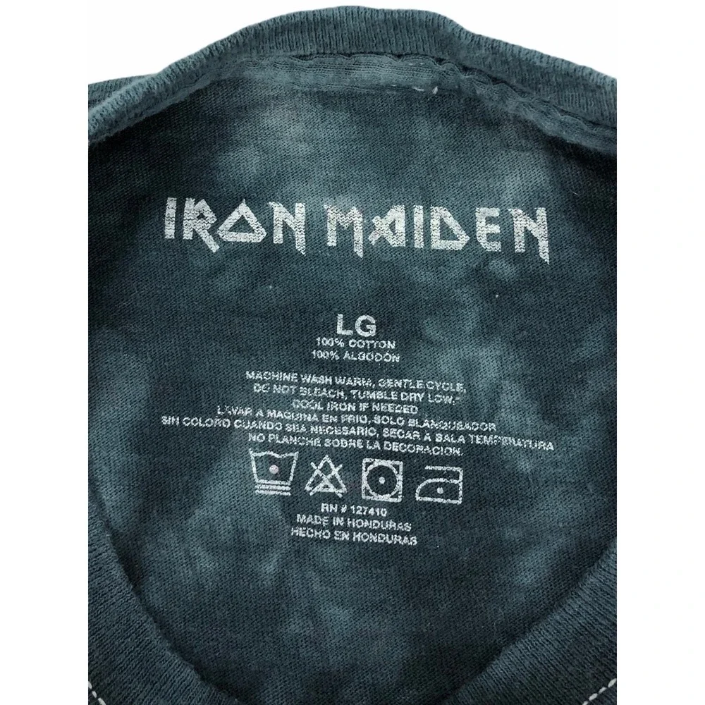 Iron Maiden California Mens Large Shirt Unhemmed Sleeves Dyed Retro